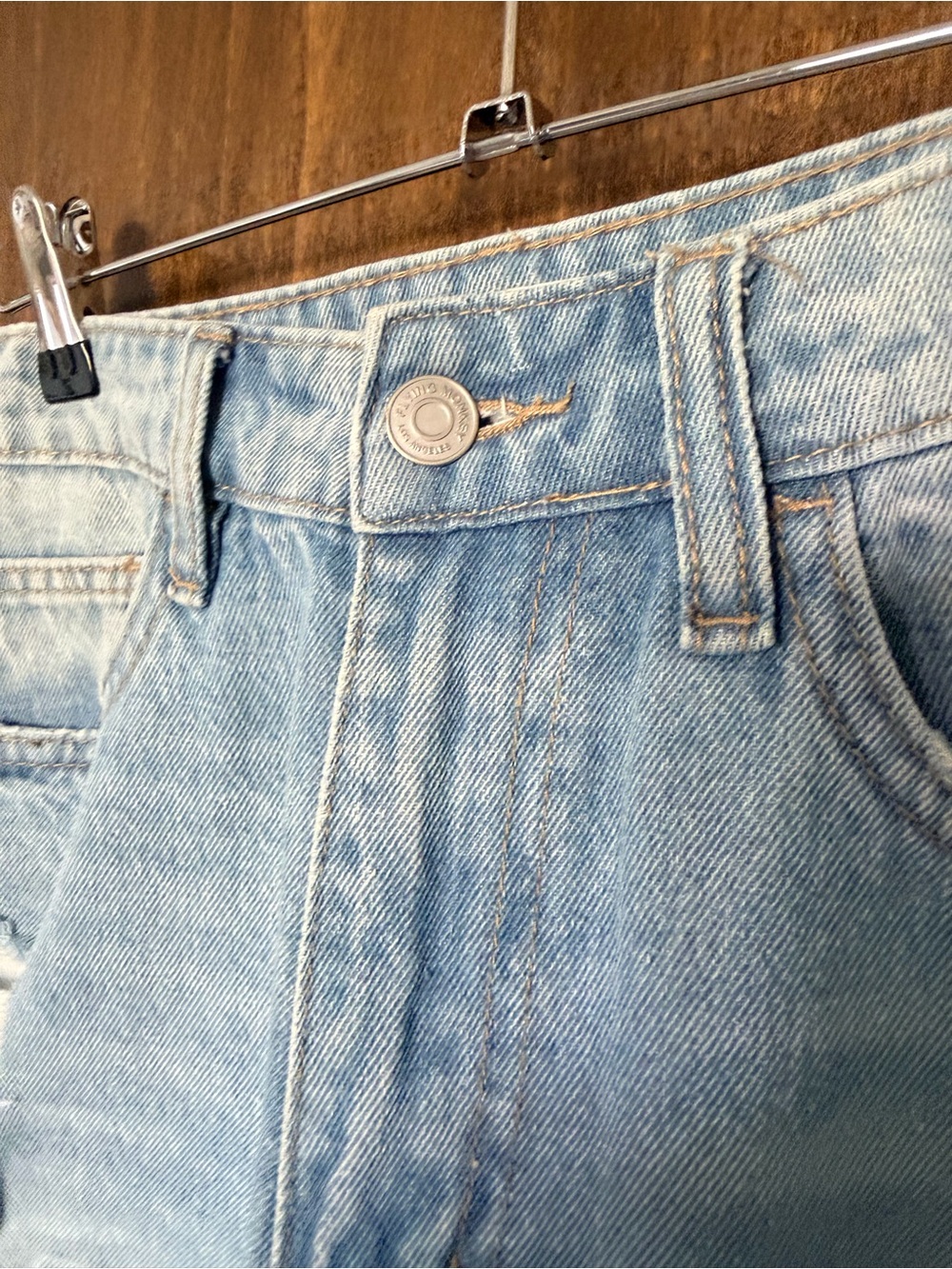 Flying Monkey Light Wash Distressed Wide Leg Jeans - Picture 6 of 8